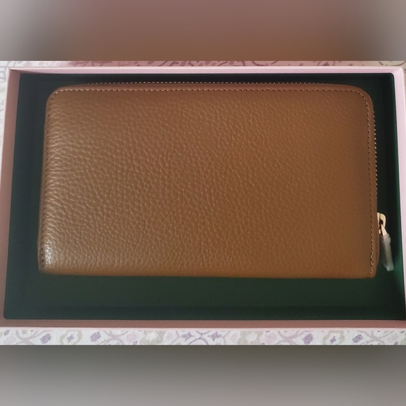 Coccinelle Large Metallic Soft Zip wallet, Tobacco (NWT) - Picture 3 of 7